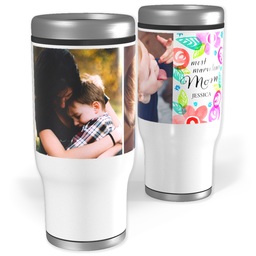 Stainless Steel Tumbler, 14oz with Botanical Mom design