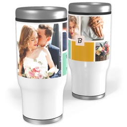 Stainless Steel Tumbler, 14oz with Color Block design