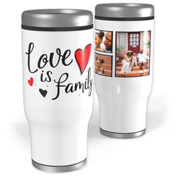 Stainless Steel Tumbler, 14oz with Family Hearts design