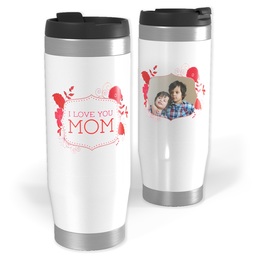 14oz Personalized Travel Tumbler with Floral Mom design