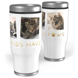 Stainless Steel Tumbler, 14oz with Furry Cuddly Family design