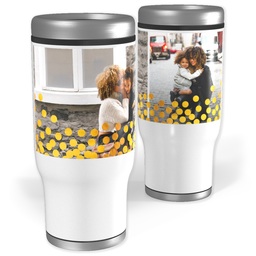 Stainless Steel Tumbler, 14oz with Gold Confetti design