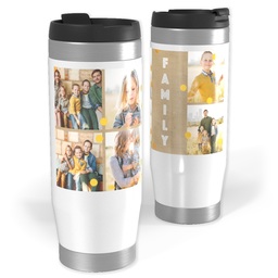 14oz Personalized Travel Tumbler with Gold Confetti With Canvas design