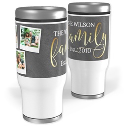 Stainless Steel Tumbler, 14oz with Golden Family design