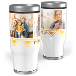 Thumbnail for Stainless Steel Tumbler, 14oz with Gold Tribal Details design 1