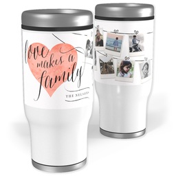 Stainless Steel Tumbler, 14oz with Heart Of The Home Gray design