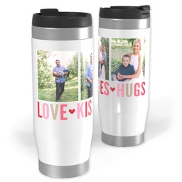 14oz Personalized Travel Tumbler with Love Kisses Hugs design