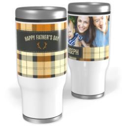 Thumbnail for Stainless Steel Tumbler, 14oz with Mad About Plaid design 1