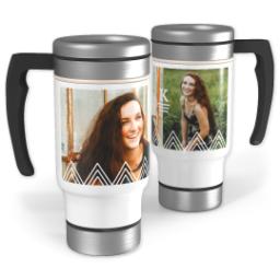 Thumbnail for 14oz Stainless Steel Travel Photo Mug with Triangle Details design 1