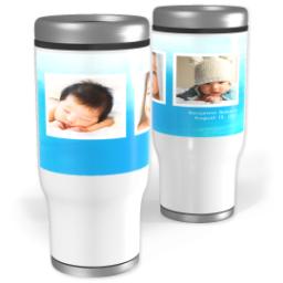 Thumbnail for Stainless Steel Tumbler, 14oz with Watercolor Blue design 1