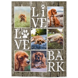 26x36 Indoor/Outdoor Wall Tapestry with Live Love Bark design